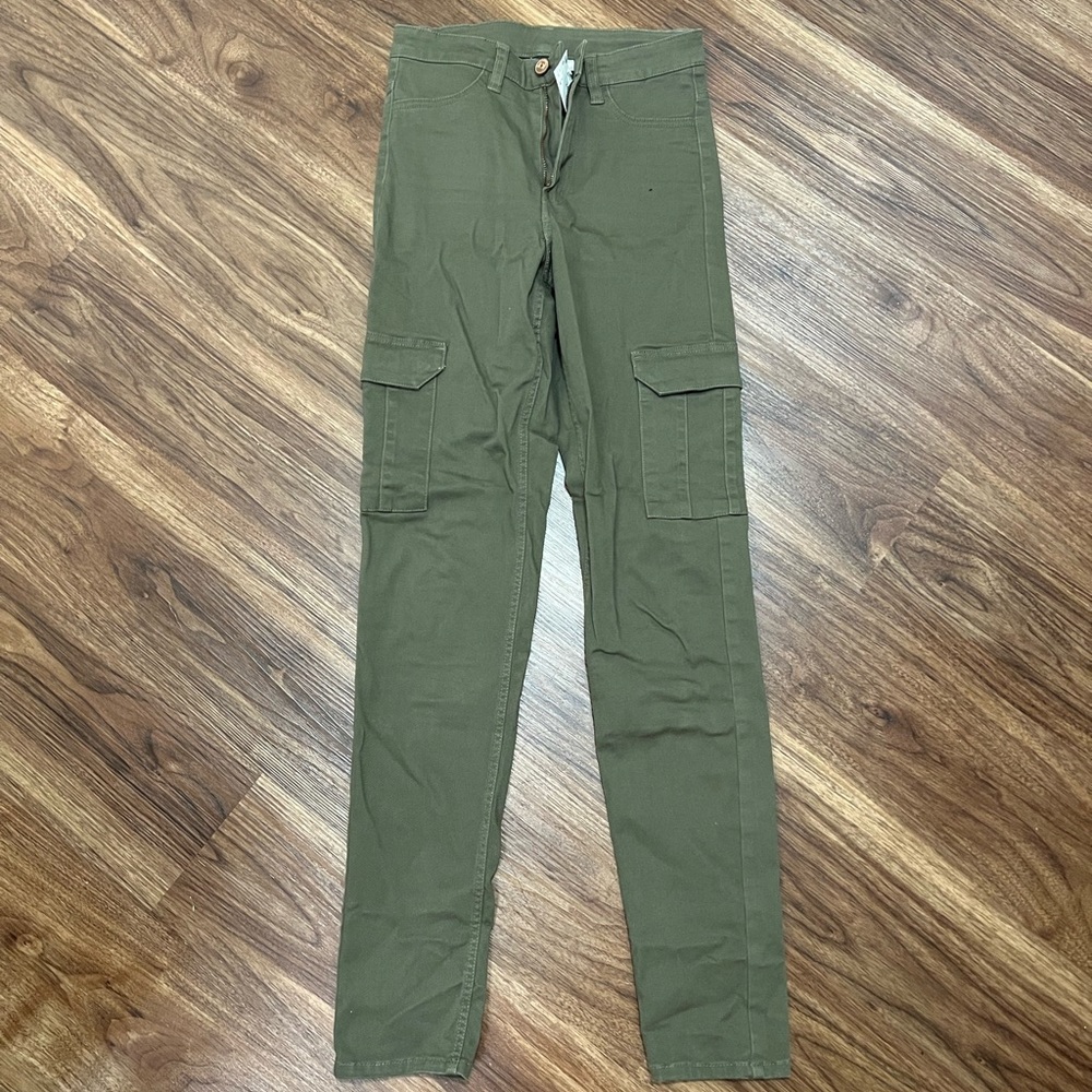Green army style pants